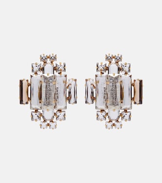 Crystal-embellished clip-on earrings | Saint Laurent