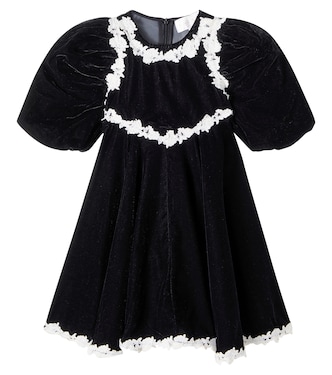Lace-trimmed velvet dress | Petite Amalie  
