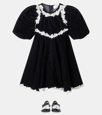 Lace-trimmed velvet dress in black - Petite Amalie | Mytheresa Lace-trimmed velvet dress in black - Petite Amalie | Mytheresa