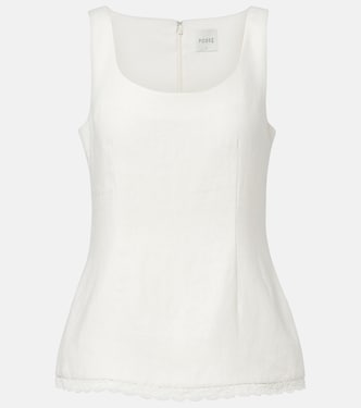Effi scalloped linen tank top | Posse
