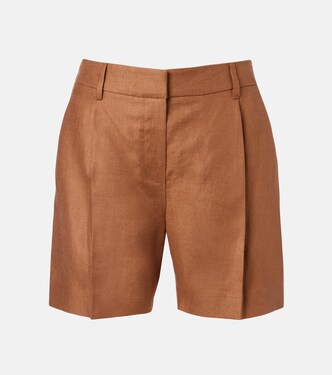 Mid-rise linen Bermuda shorts | Brunello Cucinelli
