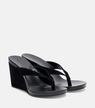 Suede wedge thong sandals | Phoebe Philo