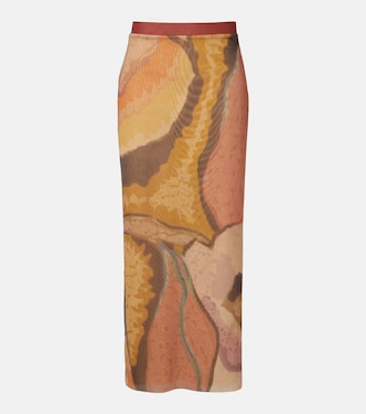 Printed mesh maxi skirt | SIR