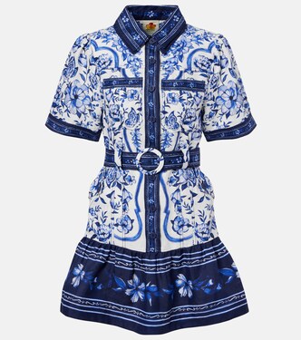 Printed belted linen shirt dress | Farm Rio