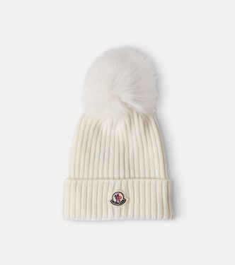 Logo ribbed-knit virgin wool beanie | Moncler Enfant