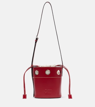 Cutout leather bucket bag | Miu Miu