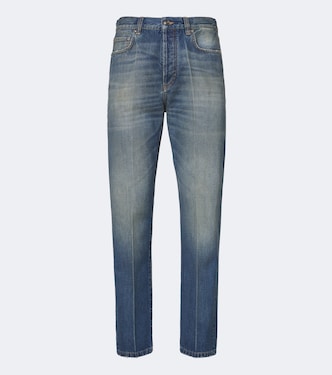 Distressed straight jeans | Versace