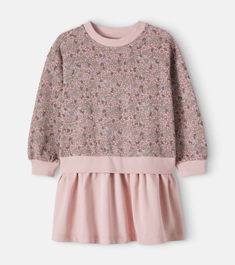 Maggie floral cotton sweatshirt dress | Wheat