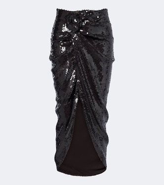 Knot-detail sequined midi skirt | Rotate