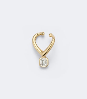 Zar 18kt gold single ear cuff with diamond | Shay Jewelry