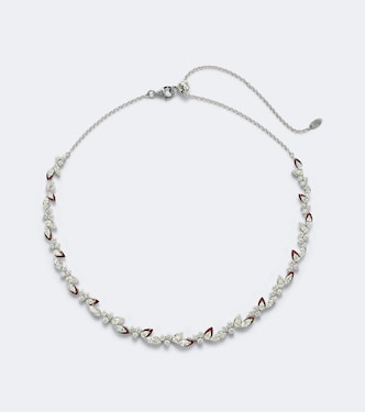 Autumn 18kt white gold and enamel choker with diamonds | Kamyen