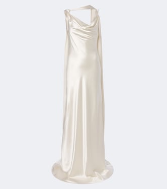 Bridal Aiden scarf-detail silk satin gown | Danielle Frankel