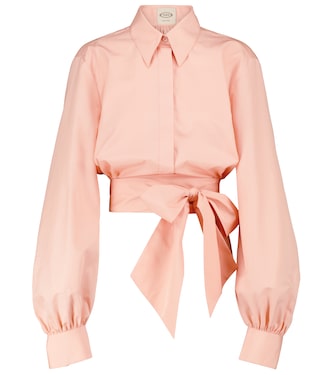 قميص كروب من القطن بأكمام طويلة | Tod's