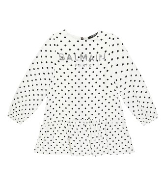 Logo polka-dot dress | Balmain Kids