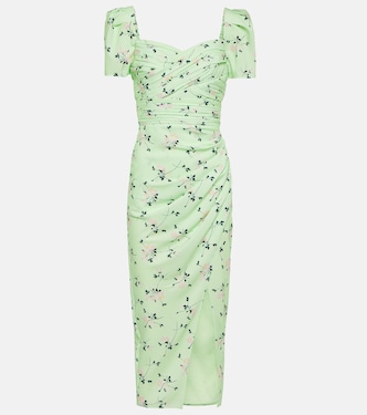 Robe midi en crêpe à fleurs | Self-Portrait