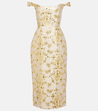 Robe midi Amina en soie mélangée | Markarian