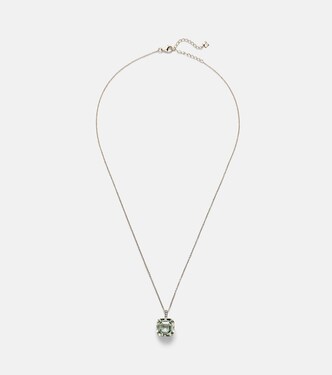 Collana in oro 14kt con ametista verde e diamanti | Mateo