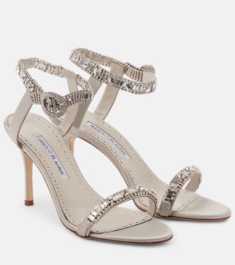 Sandales Asa 90 en satin à ornements | Manolo Blahnik