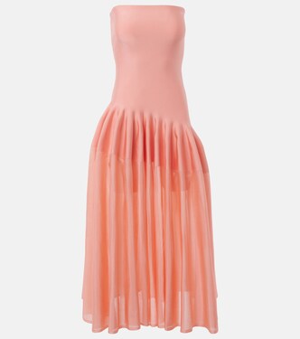 Pleated strapless maxi dress | Alaïa