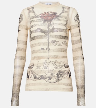 Striped printed mesh top | Jean Paul Gaultier