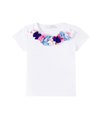 Floral cotton-blend T-shirt | Monnalisa
