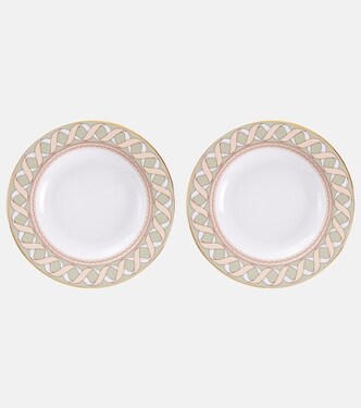 Odysseus Pistachio set of 2 porcelain soup plates | La DoubleJ