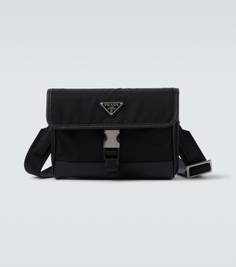 Re-Nylon leather-trimmed shoulder bag | Prada