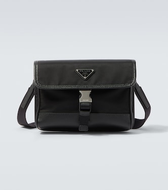 Re-Nylon leather-trimmed shoulder bag | Prada