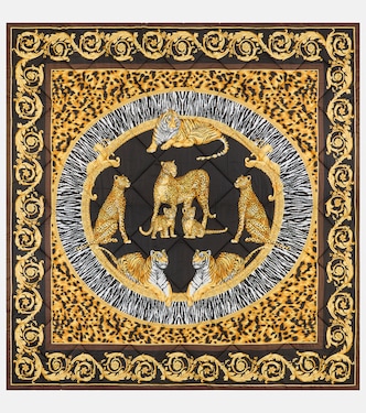 Wild Cats cotton satin throw | Versace Home