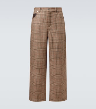 Checked wool tweed barrel-leg pants | Loewe