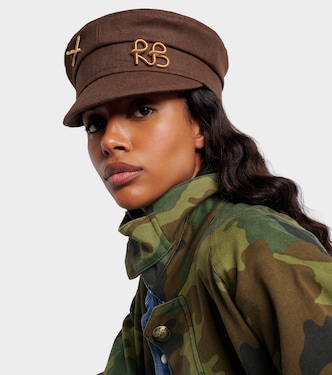 RB linen canvas newsboy hat in brown - Ruslan Baginskiy | Mytheresa