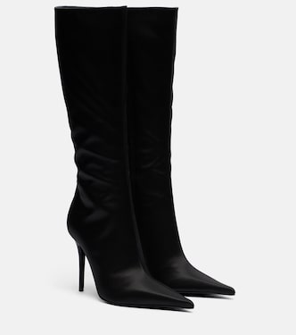 Barbara satin knee-high boots | Amina Muaddi