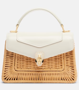 Serpenti Forever Mini wicker top-handle bag | Bvlgari