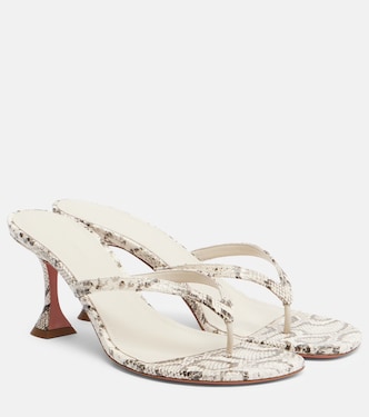 Juliette snake-print leather thong sandals | Amina Muaddi