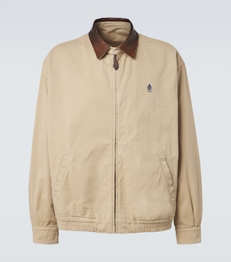 Leather-trimmed cotton blouson jacket | Prada