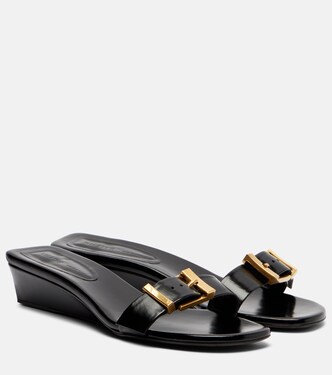 Manhattan leather wedge mules | Khaite