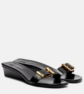 Manhattan leather wedge mules | Khaite