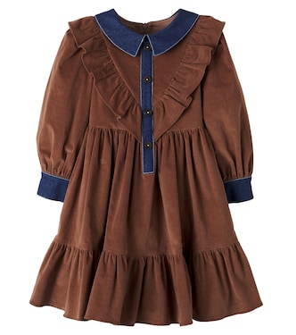 Kleid aus Cord mit Denim | Patachou