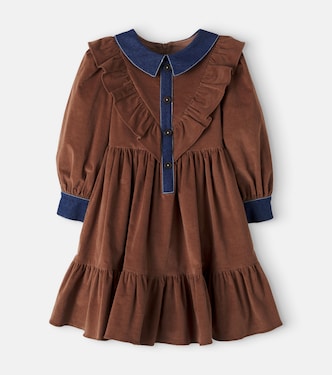 Kleid aus Cord mit Denim | Patachou
