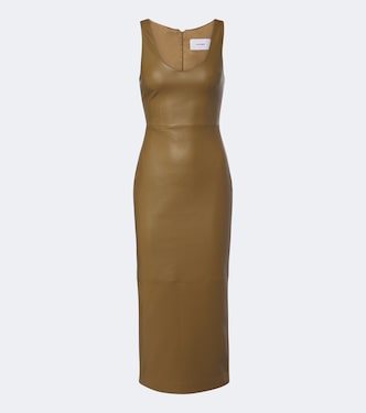 Leather midi dress | Alex Perry