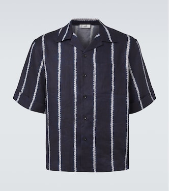 Striped linen bowling shirt | Commas