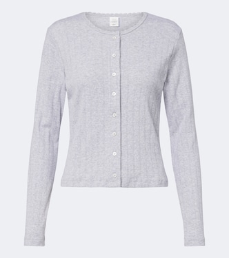 Pointelle scalloped cotton cardigan | Leset