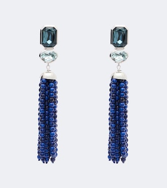 Embellished fringed drop earrings  | Jennifer Behr
