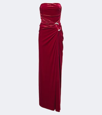 Emma gathered velvet bustier gown | Simkhai