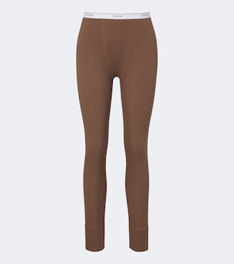 Rosalie ribbed-knit cotton-blend leggings | Calvin Klein Collection
