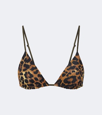 Leopard-print bikini top | Johanna Ortiz
