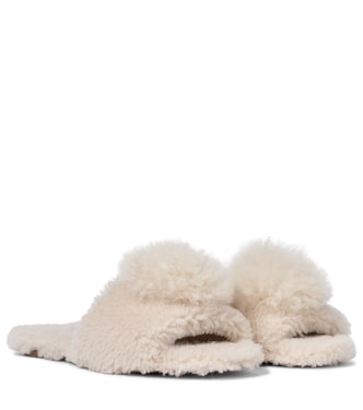 Foxy shearling and alpaca hair slides | Aquazzura
