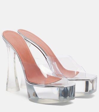 Dalida Glass PVC platform mules | Amina Muaddi