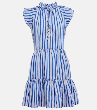 Robe rayée en lin mélangé | Veronica Beard