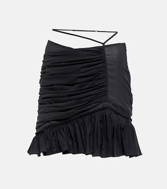 Minifalda en mezcla de seda fruncida | Nensi Dojaka